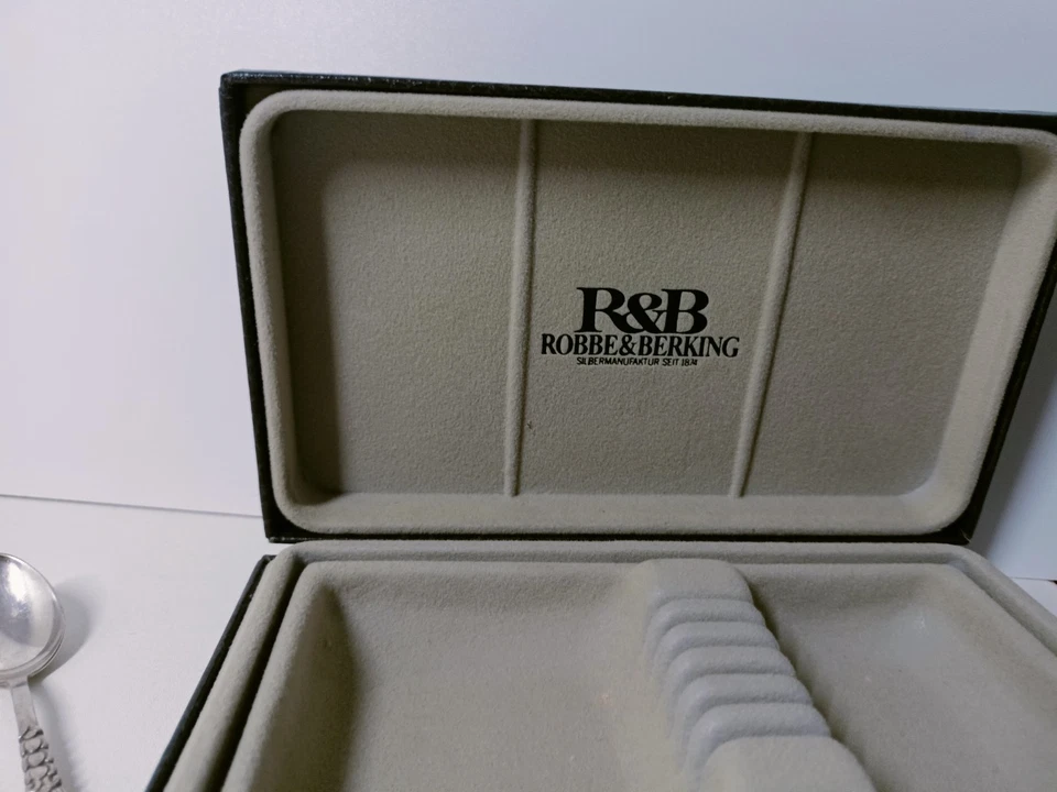 6 versilberte teelöffel von robbe und berking im set Gebrauchsspuren - Bild 3 von 4