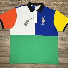 Polo Ralph Lauren Men  s Big  Tall Colorblock Big Pony Polo Size 2XB NEW