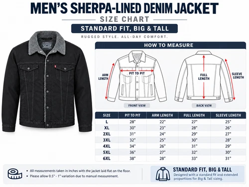 Levi's Men's Premium Sherpa Lined Denim Trucker Jacket Big & Tall image 5
