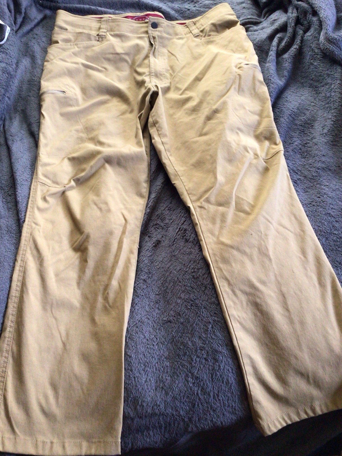 Wrangler Pants Khaki Mens 38x30 Outdoor Series Cargo Nylon Hiking Rare!