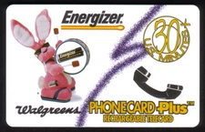 30m Energizer Bunny With Drum Walgreens Promo Magnetic Stripe SEALED Phone Card