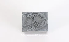 Vintage KINGSLEY Hot Foil Stamp Machine Emblem Die - PAIR OF BELLS -  1/4" Type