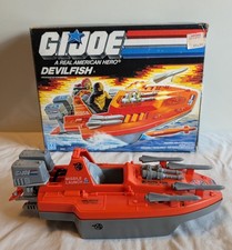 Vintage 1986 GI Joe Devilfish ARAH Complete w Box Hasbro Boat Vehicle