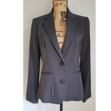 Mango Pinstripe Suit Blazer 2 Button Lapel Collar Office, Corpcore Womens Sz 8