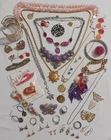 👒 LOT New & Vintage Costume JEWELRY Necklaces Earrings Rings Red Hat Society #4