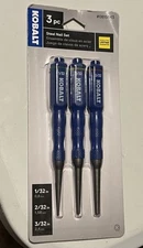 Kobalt 65059 3pc Countersink Steel Nail Set, 1/32” 2/32” 3/32”