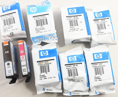 Lot Of 9 Mix Genuine HP  Black Color Ink Cartridge