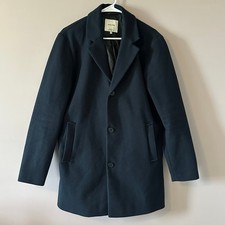 Mens Jack & Jones Black Pea Coat Size L JJTYS...