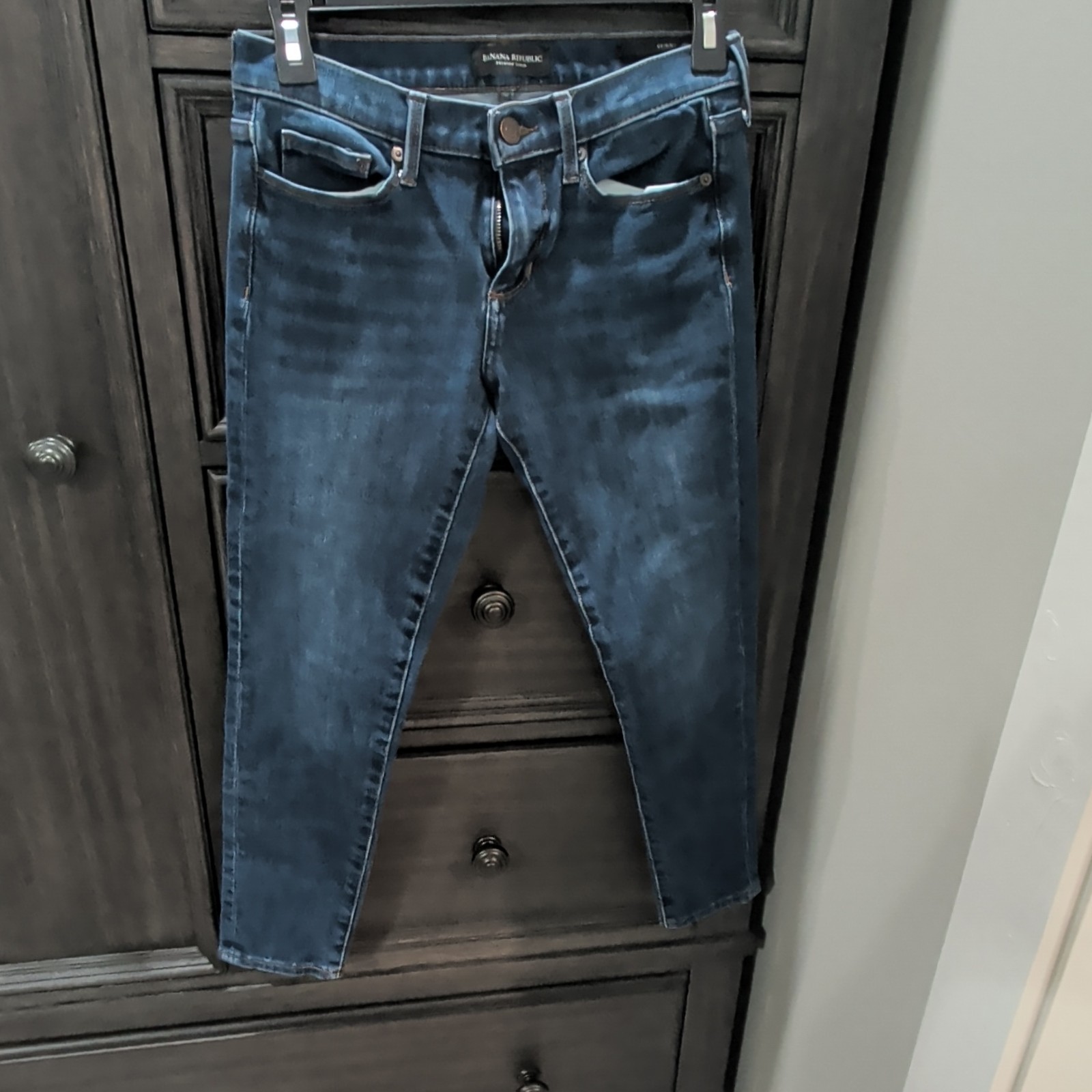 Banana Republic Premium Denim Blue Dark Wash Skinny Women's Jeans Stretch 5-Pock
