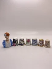 Porcelain Thimbles Mismatched Lot of 7 Crown Derby, Hurley, Avon