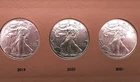 Lot of Four $1 American Silver Eagles, 2018, 2019 , 2020, and 2021