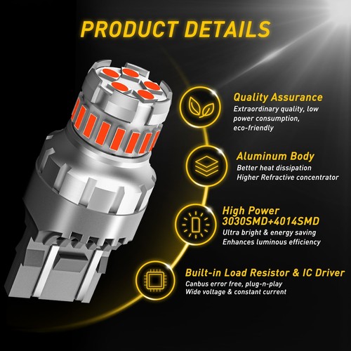 AUXITO 7443/3157/1156/1157 23-LED Turn Signal Light Bulbs Anti Hyper Flash 2F23 - Foto 6 di 26