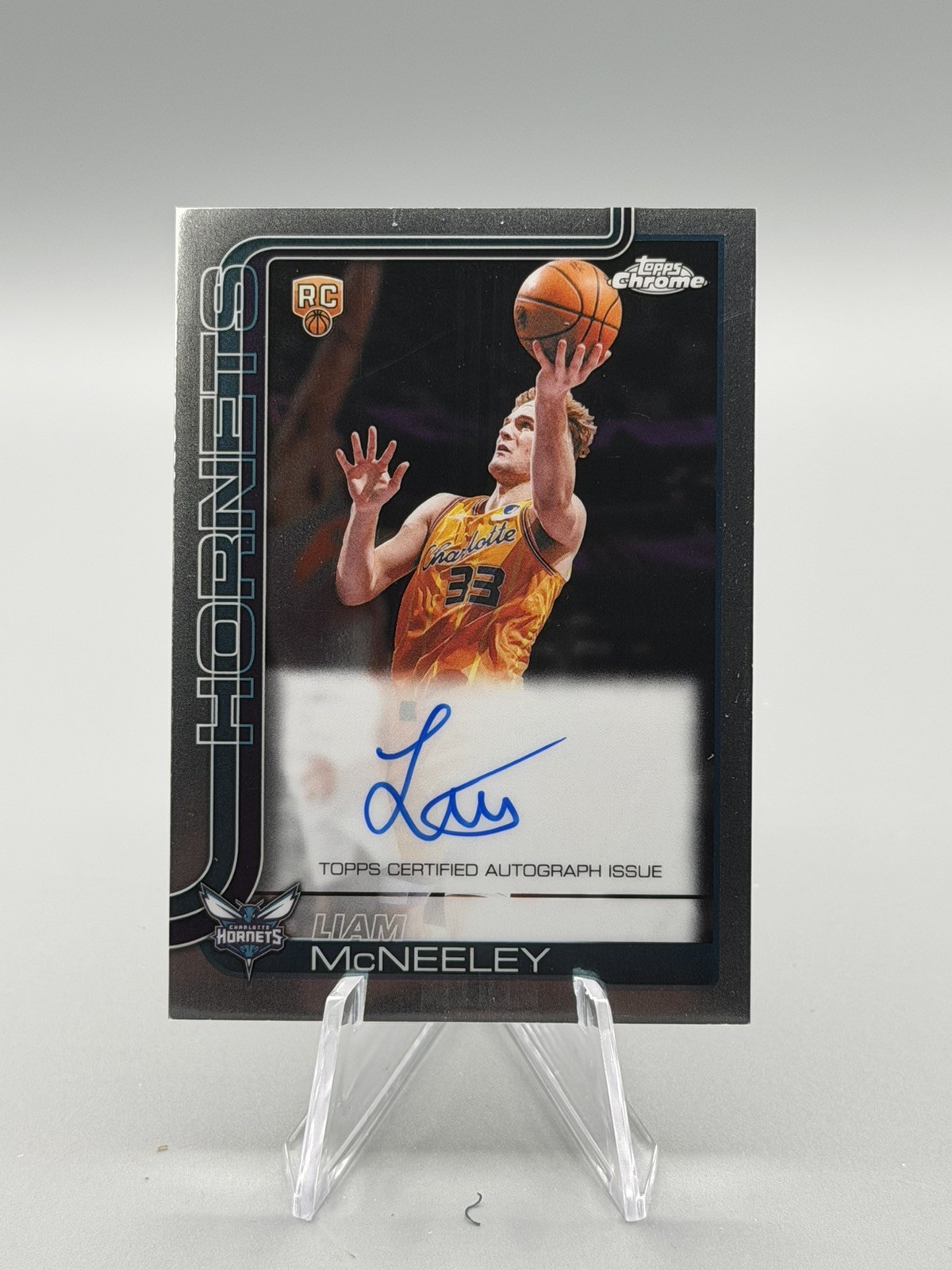 2025-26 Topps Chrome Update Liam McNeeley Auto RC Rookie #TCA-LMC Hornets