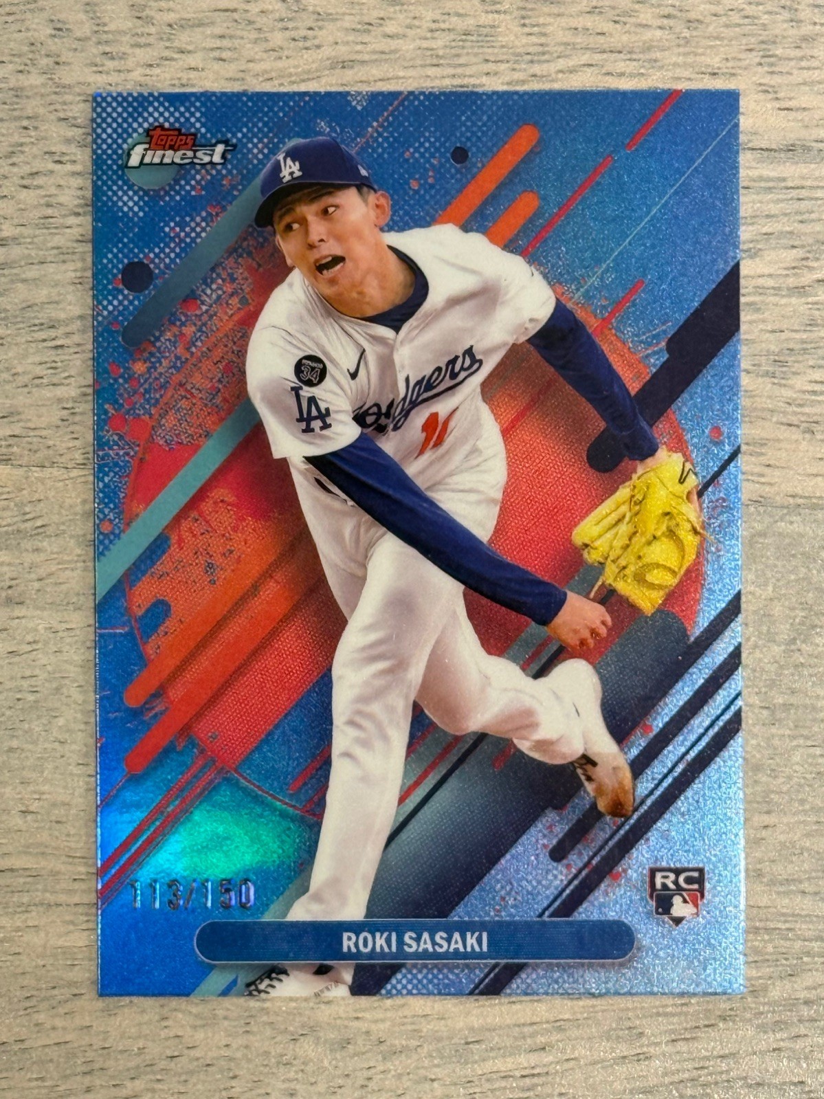 2025 Topps Finest - Rare Roki Sasaki #288 Sky Blue /150 (RC) Dodgers