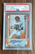 2021 Leaf Metal Draft Mac Jones Orange Mojo #01/02  RC Auto PSA 9 Mint