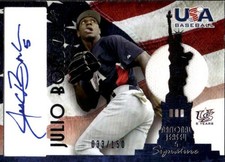 2006-07 USA Baseball Box Set Julio Borbon #A-3a Signatures Black Action A8