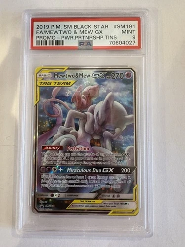 Pokemon Mew & Mewtwo GX PSA 9 SM191