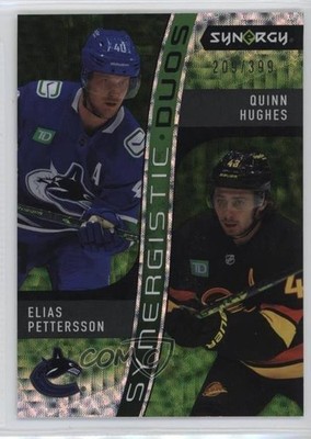 2023 Synergy Synergistic Duos Star-Star Green Quinn Hughes Elias Pettersson yf0