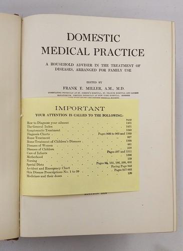 1916 DOMESTIC MEDICAL PRACTICE Society Book ~ Physicians Health Society Cert - Picture 12 of 16