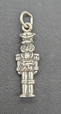Nussknacker Spielzeug Soldat 3D 925 Sterling Silber Charm Weihnachten