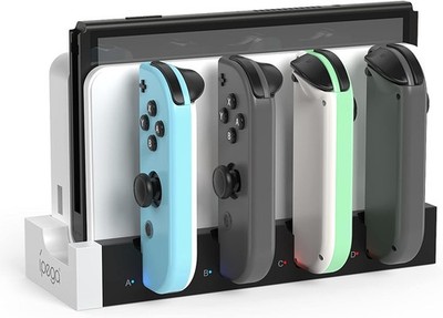 Joycon Ladestation fuer Nintendo Switch OLED 6 Stueck Ladegeraet Dock Station