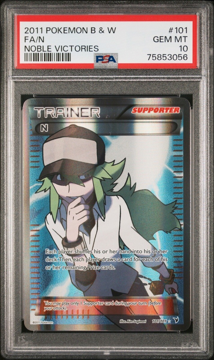 Pokémon N Full Art Trainer PSA 10 Black & White Noble Pokémon N Full Art Trainer PSA 10 Black & White Noble