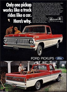 Details About 1970 Ford Ranger Zl Red White Pickup Truck Seventies 70s Ad