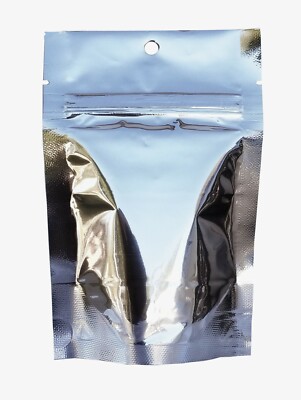 PackFreshUSA Silver Metalized Stand Up Pouch Bags Hang Hole Tear