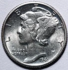 1941-D MERCURY DIME - AU UNC- With SOME CARTWHEELING MINT LUSTER & FULL BANDS!