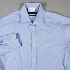 Tommy Hilfiger Shirt Mens 15.5 Blue Striped Dress Button Up Long Sleeve