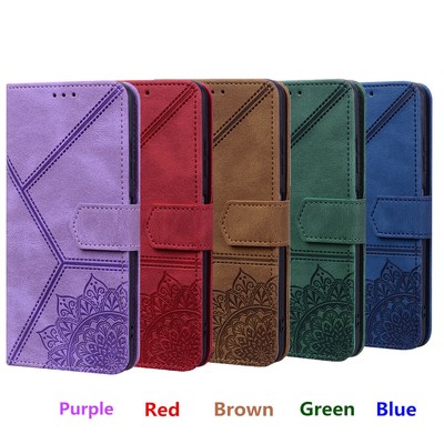 Flower Flip Leather Wallet Phone Case For iPhone Xiaomi Redmi POCO OPPO Realme 