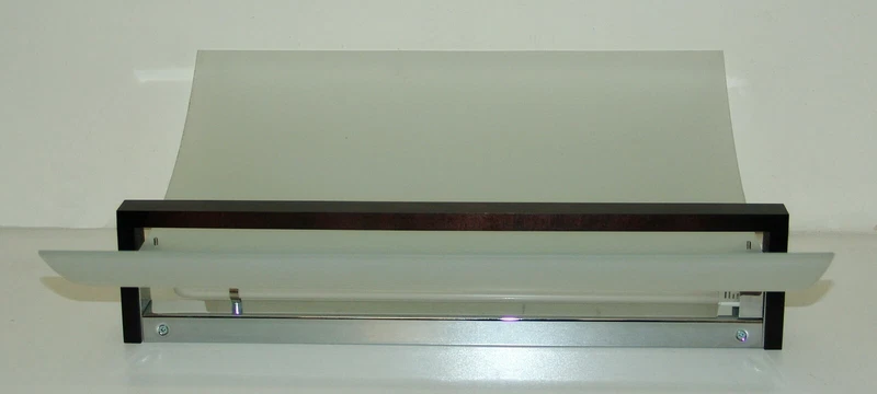 Plafoniera Linea Light Wood Wengè 90155 - 56 x 61cm Vetro Legno