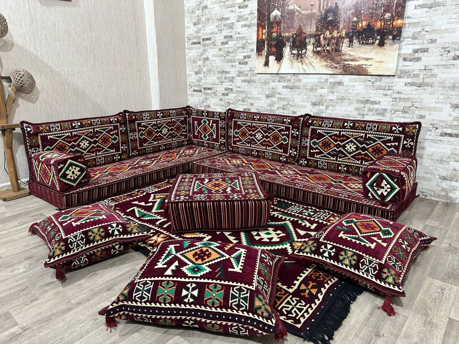 Arabic Corner Majlis, Oriental Seating Area Set, Seating Area, Oriental Sofa
Opens in a new window o
