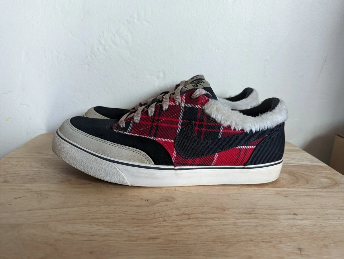 RARE Nike SB Zoom Air Harbor Black Khaki Red Lumberjack Shoes 316049 201 Sz 11