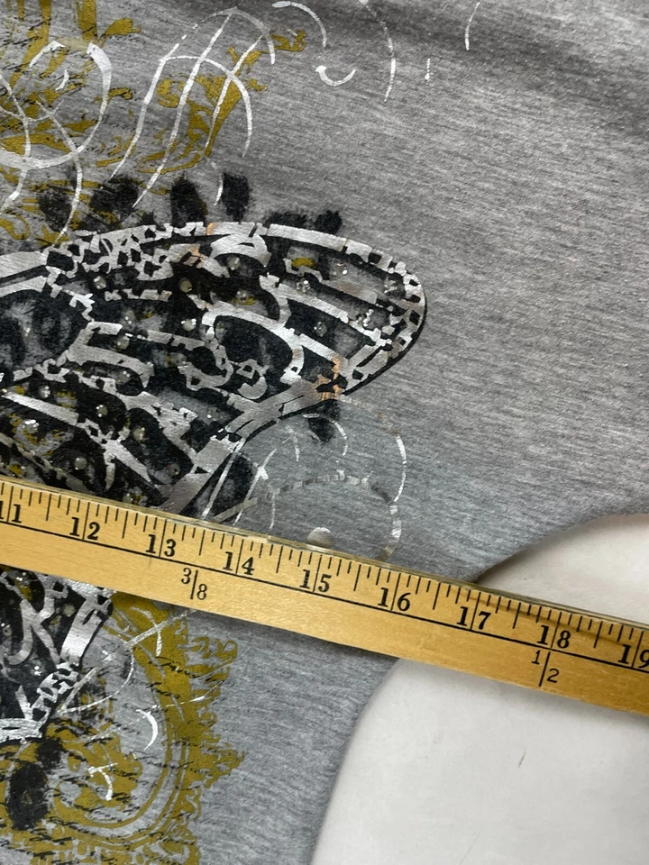 Camisa Beautees Niñas Talla XL Gris Mariposa Brillante Gráfico Media Manga Cuello Redondo Foto 4 de 4