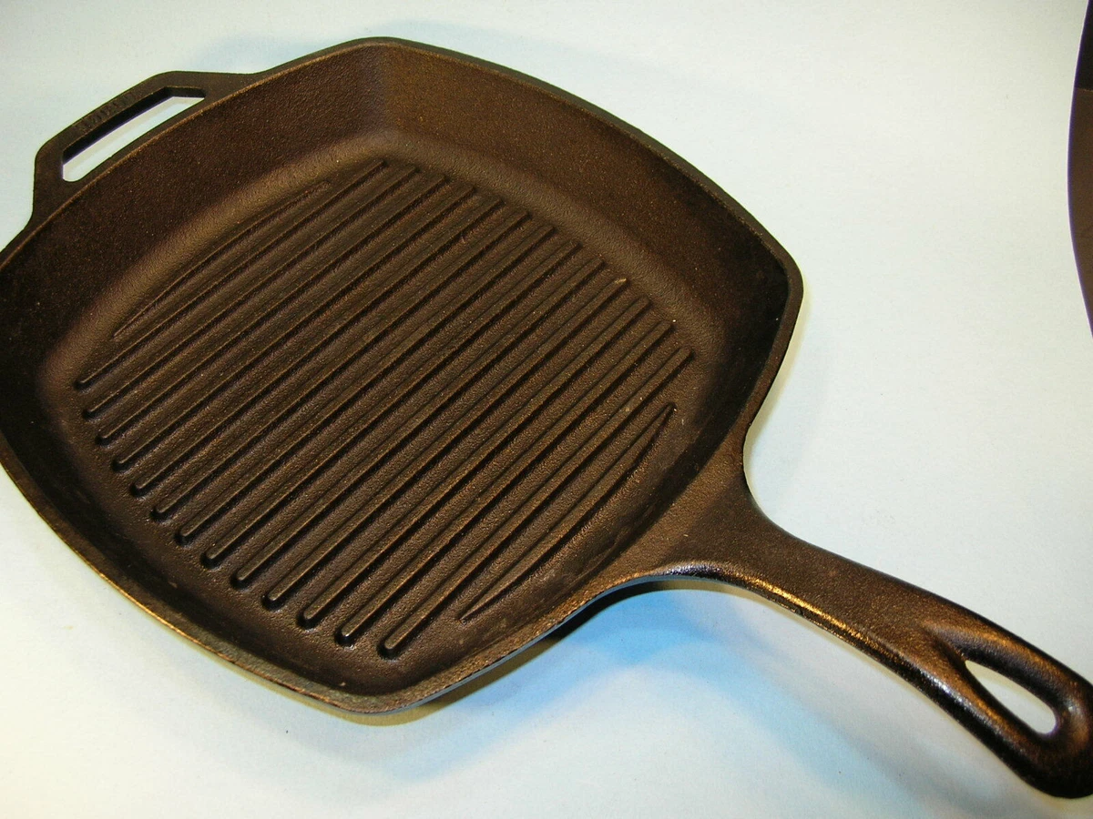 Lodge L8SGP3 Pre-Seasoned Cast-Iron Square Grill Pan 10.5-Inch Skillet  749628670454