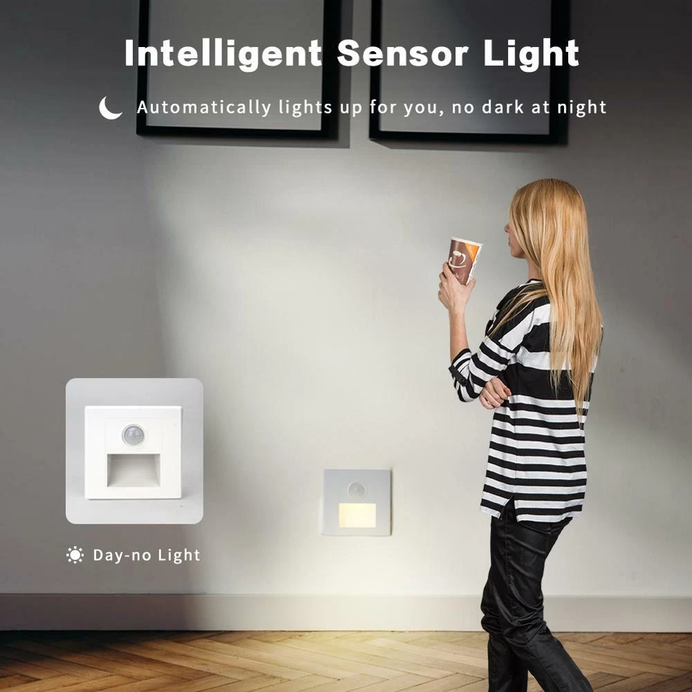 Motion sensor foot light outlet