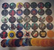 MEXICO - 50 TAZOS ( POGS ) - SPIDERMAN - FLY TAZOS - 2019 - FULL SET - RARE