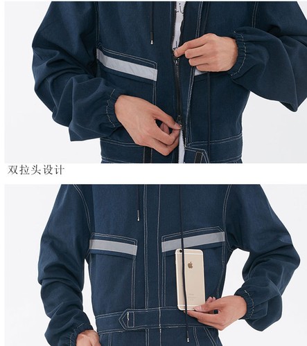Men Women Coveralls Overalls Workwear Mechanic Jumpsuit Protective Reflective NE - Picture 9 of 25