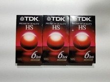 TDK Premium Quality HS T-120 6 Hour VHS Tapes Lot Of 3 New Sealed