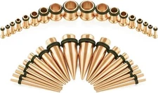 36pcs Ear Gauges Stretching Kit Tapers Plugs Eyelets Implant Grade Steel,Earring