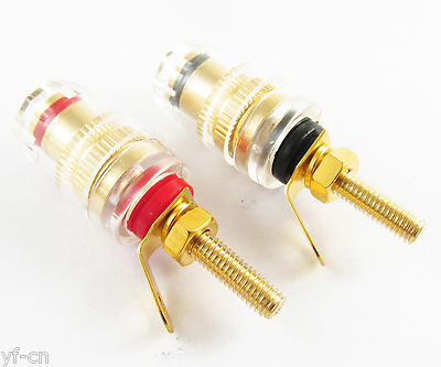 20pcs Gold Plated Audio Speaker 4mm Banana Jack Long Thread Small Binding Post