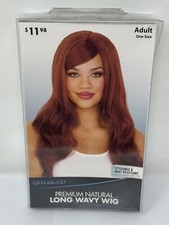 Wonderland Premium Natural Long Wavy Costume Wig, Female Adult One Size, Red