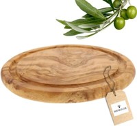 Hofmeister Burger-Brett Mit Saftrille 20 Cm Olivenholz Holzbrett Schneidebrett