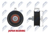 RNK-CT-010 NTY Umlenk-/FüHrungsrolle, Keilrippenriemen FüR CitroËN,Fiat,Ford,Peu