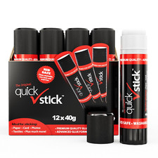 Quick Stick Glue Stick Pack of 12 X 40G Multipack Strong Hold Original Quality A