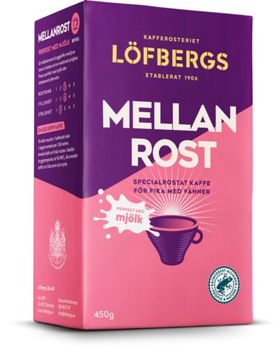 Löfbergs Kawa filtrowana Mellanrost z mlekiem Szwedzka kawa Łagodna 450 g - Zdjęcie 1 z 2