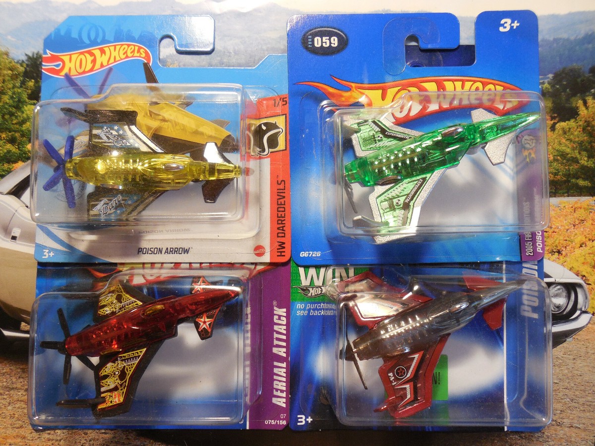 Hot Wheels POISON ARROW AIRPLANE LOT 4 Aerial Attack DAREDEVILS