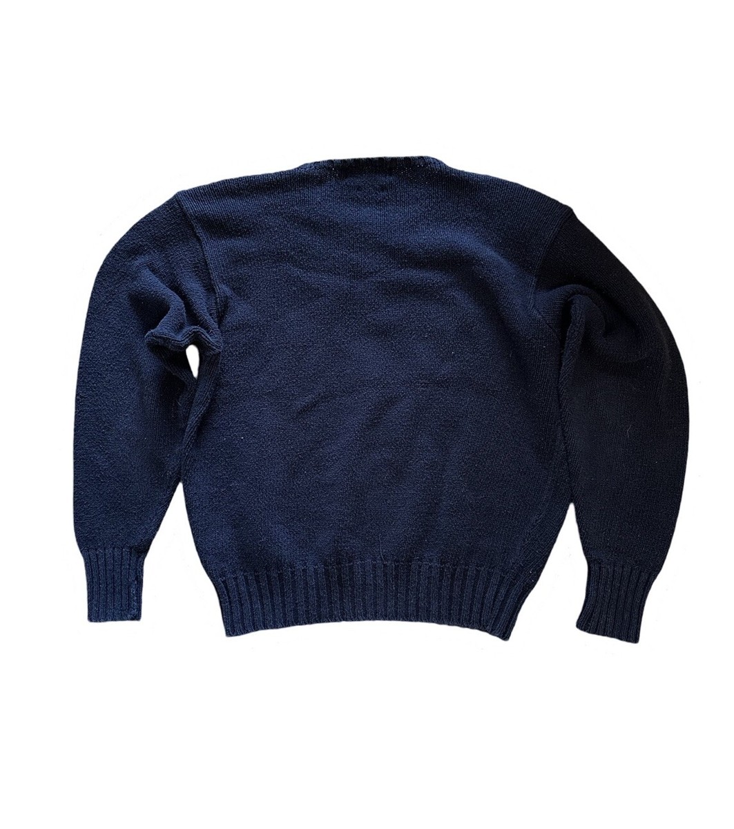 Ralph Lauren ニットポロ VTG Polo Ralph Lauren Sweater Men L Navy Blue Knit Pullover