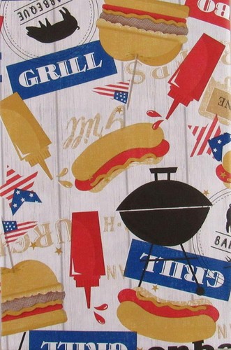 Mantel trasero de franela de vinilo Elrene Patriótico barbacoa 60 redondos barbacoa - Imagen 2 de 9